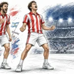 Ilustración editorial Estudiantes celebrando clasificación Libertadores en Brasil
