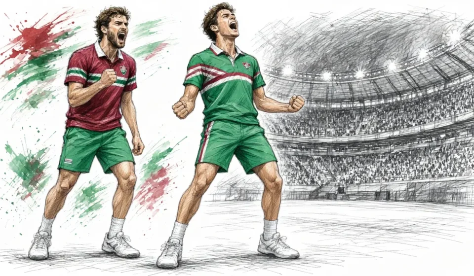 Ilustración editorial Fluminense clasificación semis Libertadores vs Platense
