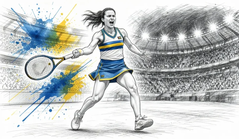 Ilustración editorial Marta Kostyuk tenis Abierto Guadalajara