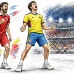 Ilustración editorial Panamá celebrando ante Colombia ODESUR
