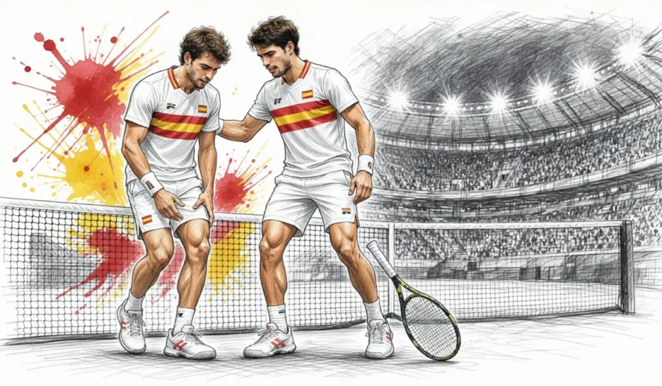 Ilustración editorial: Alcaraz avanza a semis en Tokio tras el retiro de Shapovalov