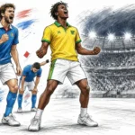 Ilustración: Javon East celebra el doblete de Jamaica ante El Salvador