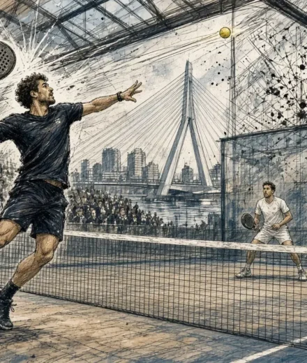 Ilustración editorial: Tapia y Coello en la final del Rotterdam Premier Padel