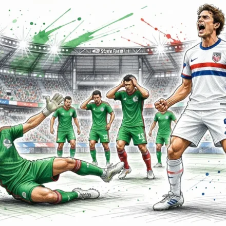 Ilustración editorial: México sufre la goleada 3-0 ante Estados Unidos