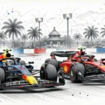 Sketch Verstappen y Leclerc en libres de Sepang